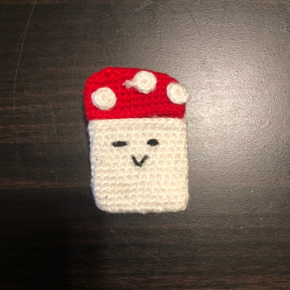 adorable knit mushroom airpods case